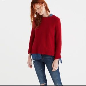 MADEWELL Backroad Red Button-Back Sweater | S